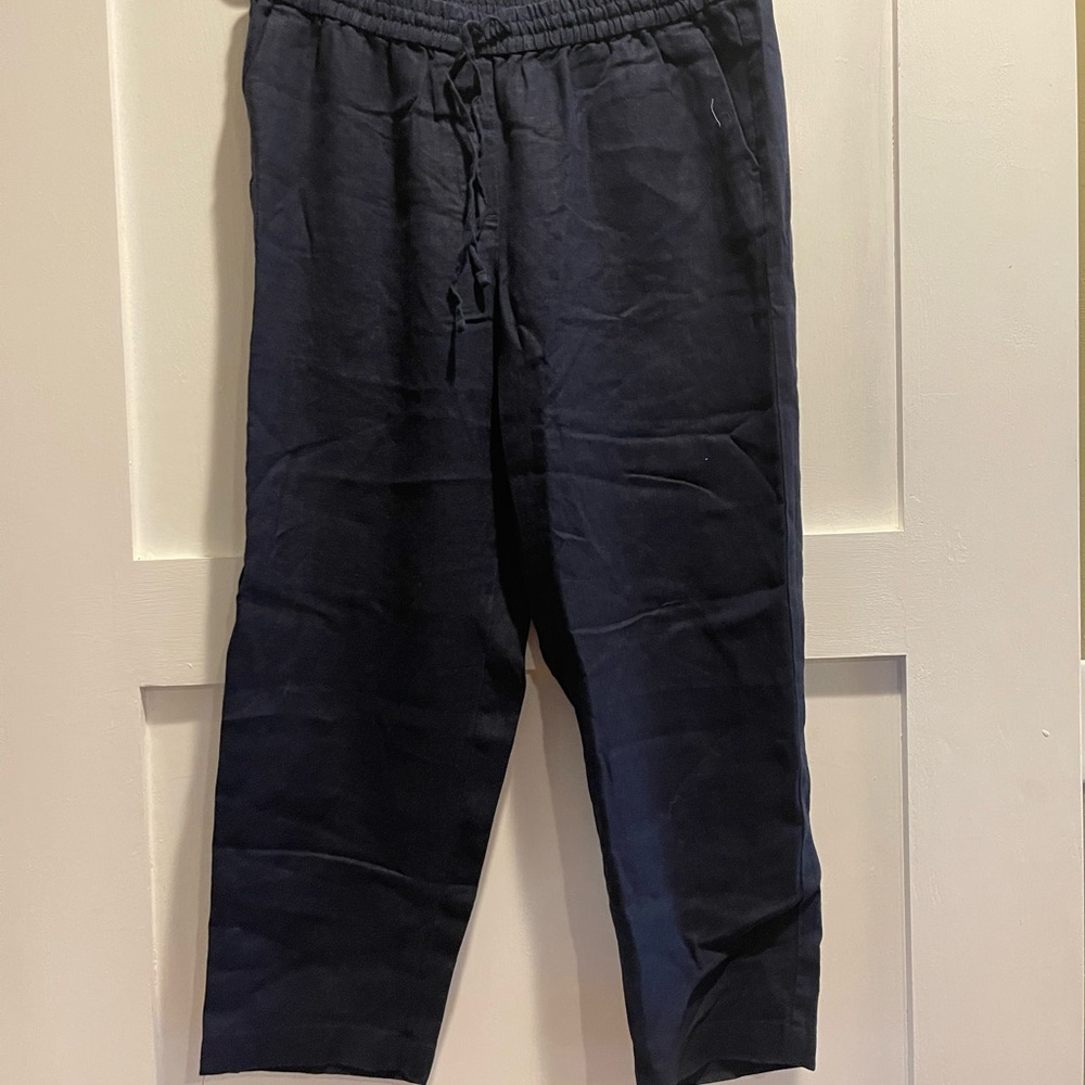 Talbots linen crop pants